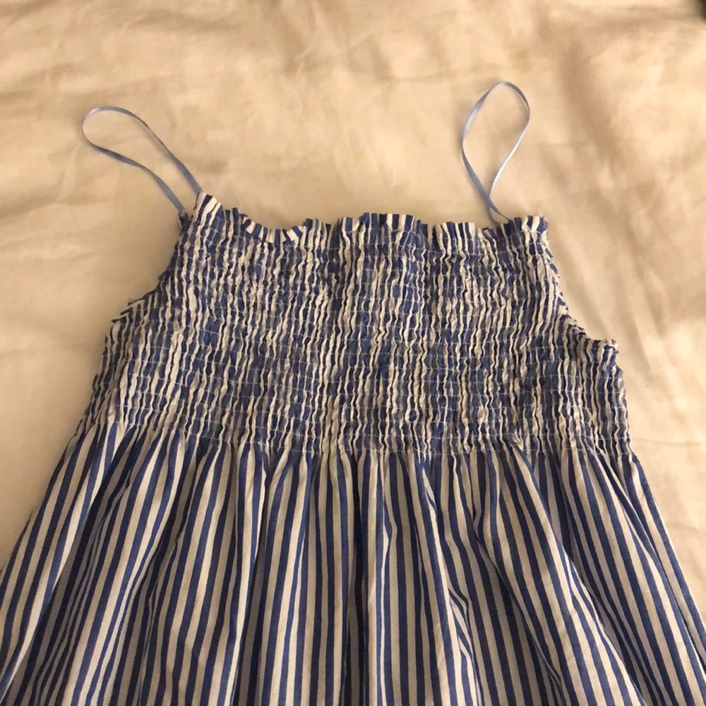Blue and white stripped dress